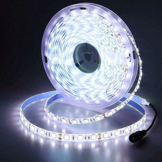 12V LED Strip Light Cool White 6500K, 5 Meters Flexible 300 LEDs 5050 Smd Ip65 Waterproof LED Strip [Energy V1188-MS-227-0266