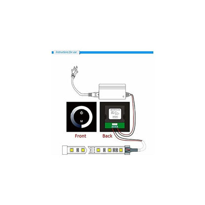 Dimmable Light, Dimmable LED Touch Panel, Monochrome Dimming Wall Switch Controller, Dc 12V-24V Quiet Touch V1188-MS-227-0267