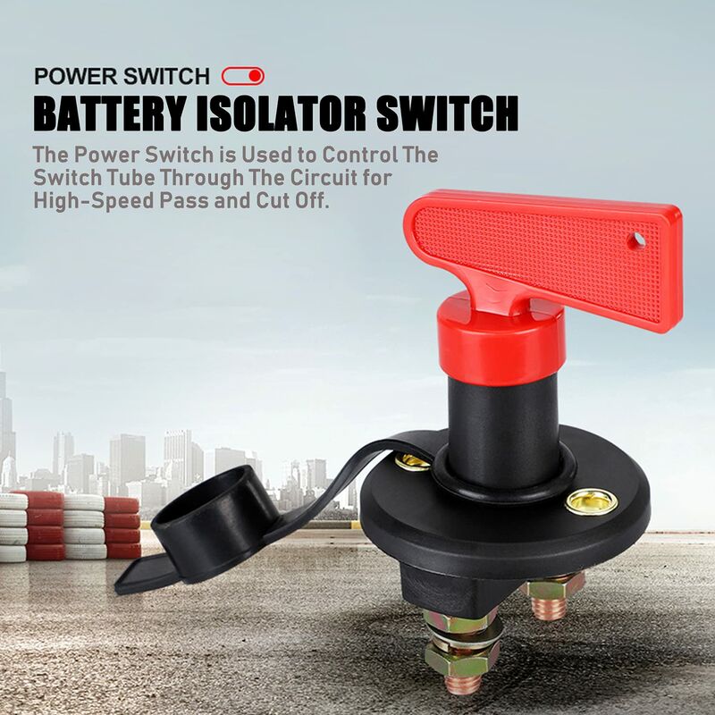Battery Isolator Switch With 1 Key, 12V/24V Automotive Car Battery Cut Off Switch Emergency Power Cut Off V1188-MS-227-0268