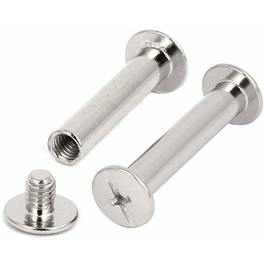 Binding Chicago Screws, 30 Sets Metal Chicago Button Binding Screws Assortment Kit Nickel Plated Binding V1188-MS-227-0272