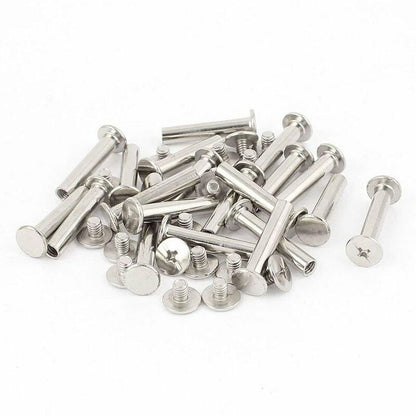 Binding Chicago Screws, 30 Sets Metal Chicago Button Binding Screws Assortment Kit Nickel Plated Binding V1188-MS-227-0272