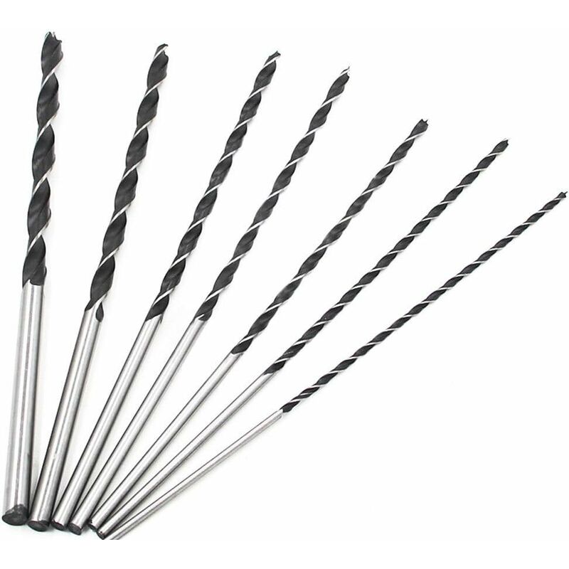 300Mm Extra Long Twist Drill Bit Set 7 pcs High Carbon Hardened Steel 4-10Mm Wood Drilling Tool Set V1188-MS-227-0276
