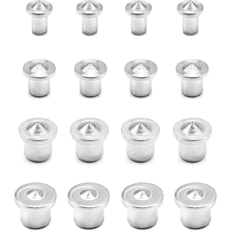 16 pcs Wood Dowel Centers, Stainless Steel Drill Guide Tool, 6/8/10/12Mm V1188-MS-227-0284