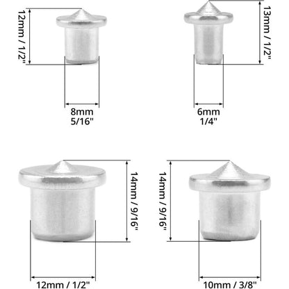16 pcs Wood Dowel Centers, Stainless Steel Drill Guide Tool, 6/8/10/12Mm V1188-MS-227-0284