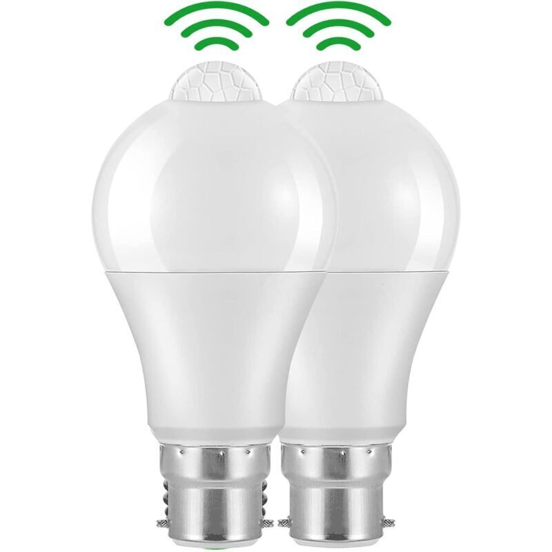 Motion Sensor Bulb B22 Bayonet LED, 12W, 1020Lm, Cool White 6000K, Cir 85, Waterproof Ip42 Energy Saving, V1188-MS-227-0289