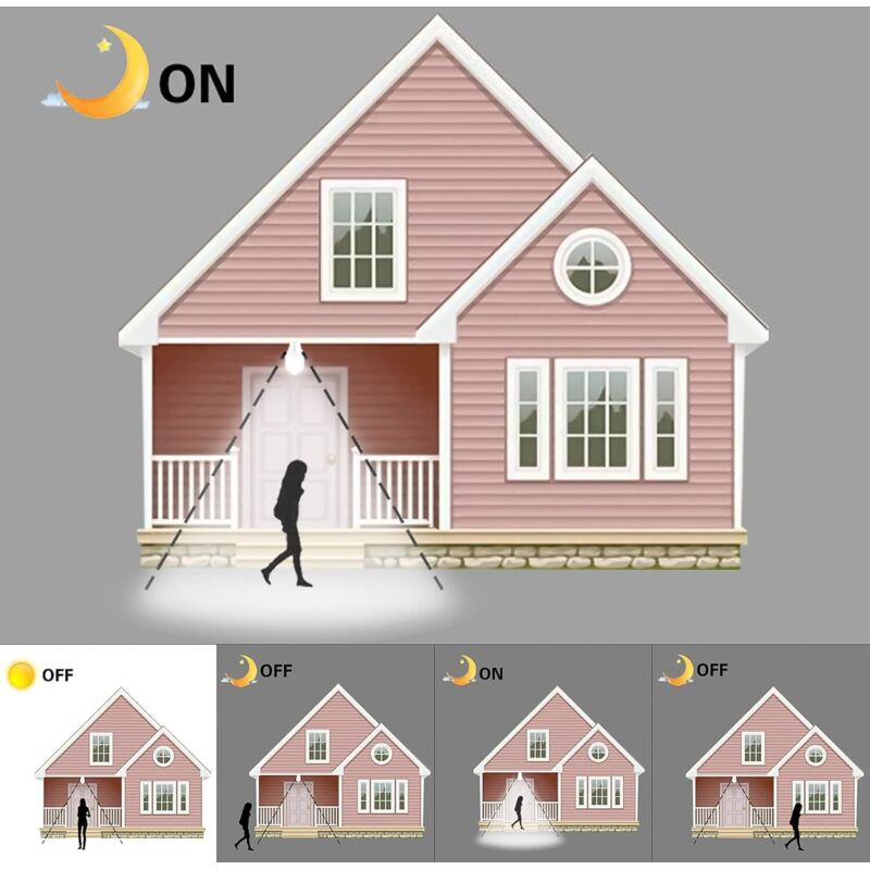 Motion Sensor Bulb B22 Bayonet LED, 12W, 1020Lm, Cool White 6000K, Cir 85, Waterproof Ip42 Energy Saving, V1188-MS-227-0289