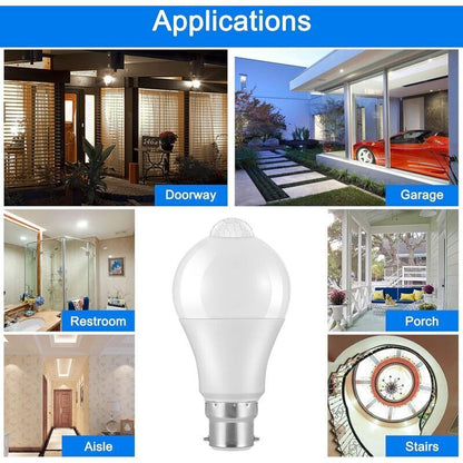 Motion Sensor Bulb B22 Bayonet LED, 12W, 1020Lm, Cool White 6000K, Cir 85, Waterproof Ip42 Energy Saving, V1188-MS-227-0289