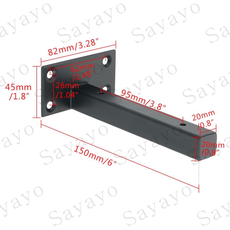 Industrial Shelf Bracket Stainless Steel Wall Mounted Shelf Support Metal Bracket For Floating Board V1188-MS-227-0298
