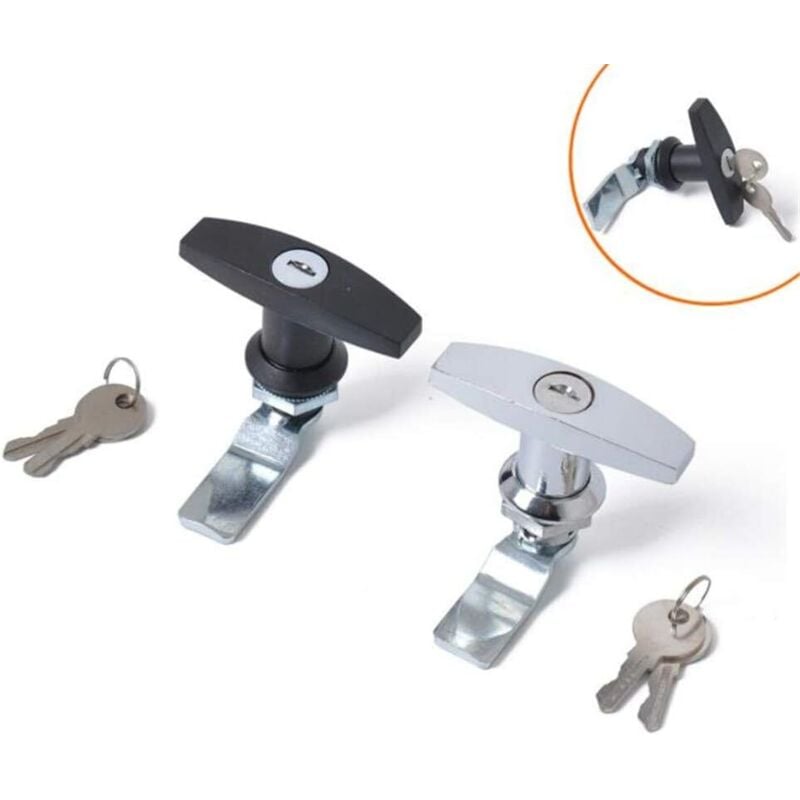 T-Handle Lock With Key, Aluminum Alloy Trailer Door Latch T-Handle Lock Universal T-Handle Lock For Trailers V1188-MS-227-0299