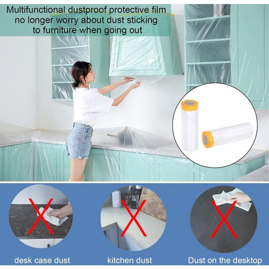 2 Pack Pe Material Furniture Dustproof Film High Adhesive Paint Protection Cover Sofa Furniture Dustproof V1188-MS-227-0302