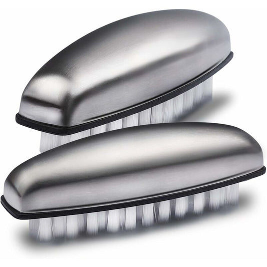 2X Stainless Steel Hand Nail Brush, Nail Brushes Hard Bristles Nail Cleaning Brush For Cleaning Hands, Nails, V1188-MS-227-0307