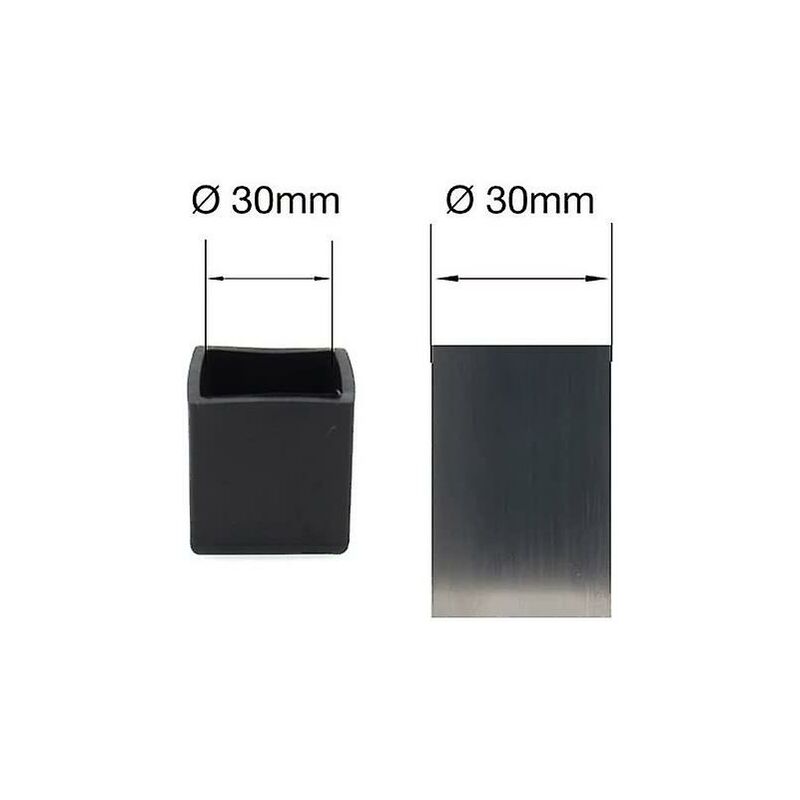 Square Rubber Caps - 30Mm - For Chairs, Tables, Furniture Legs V1188-MS-227-0316