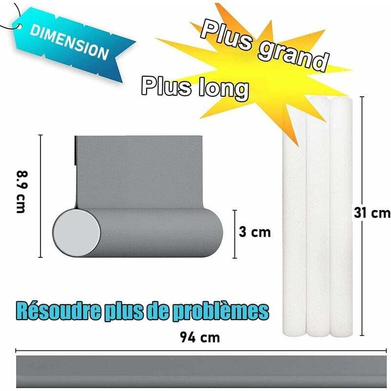 Self-Adhesive Weather Stripping Door Seal For Doors, 94Cm Under Door Draft Stopper Insulating Door Sweep V1188-MS-227-0319