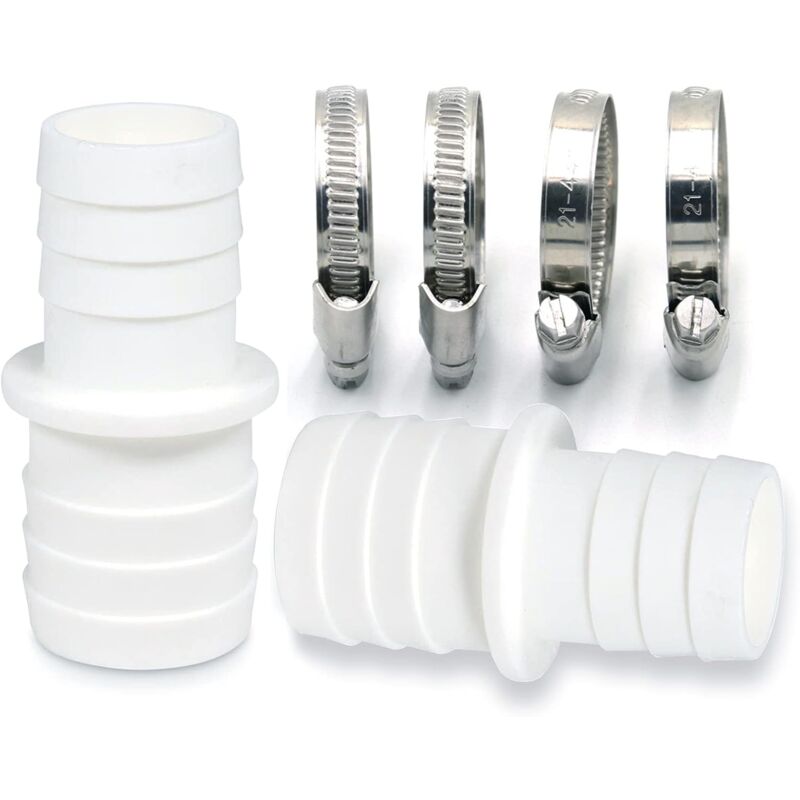 2 Pack Hose Connectors With Clamps - Pool Hose Adapter - Double Hose End (2 X 32 To 38Mm) V1188-MS-227-0327