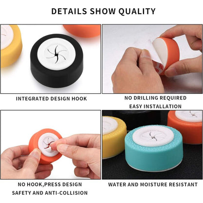 4 pcs Dishcloth Holders, Self Adhesive Bathroom Dishcloth Hooks, ROund Suction Cup Wall Hooks For Bathroom, V1188-MS-227-0328
