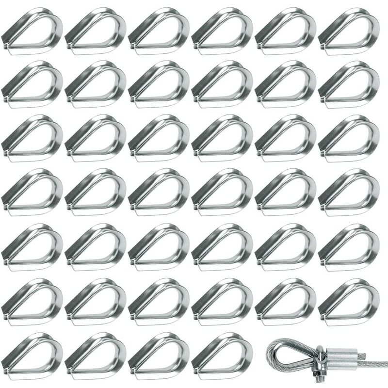 50 pcs M2 304 Stainless Steel Wire ROpe Thimbles Heart Thimble For Steel Cable For 2Mm Wire ROpe V1188-MS-227-0333