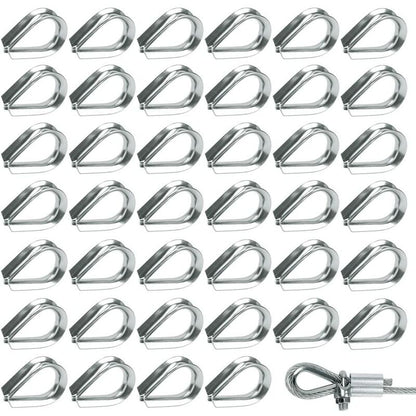 50 pcs M2 304 Stainless Steel Wire ROpe Thimbles Heart Thimble For Steel Cable For 2Mm Wire ROpe V1188-MS-227-0333