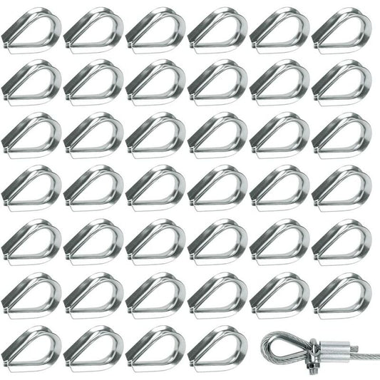 50 pcs M2 304 Stainless Steel Wire ROpe Thimbles Heart Thimble For Steel Cable For 2Mm Wire ROpe V1188-MS-227-0333