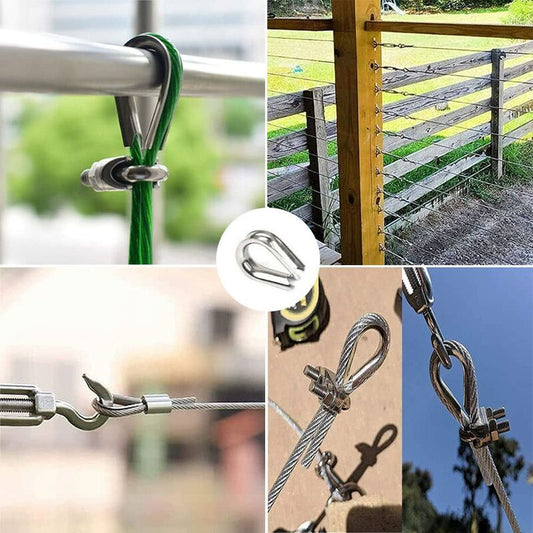 50 pcs M2 304 Stainless Steel Wire ROpe Thimbles Heart Thimble For Steel Cable For 2Mm Wire ROpe V1188-MS-227-0333