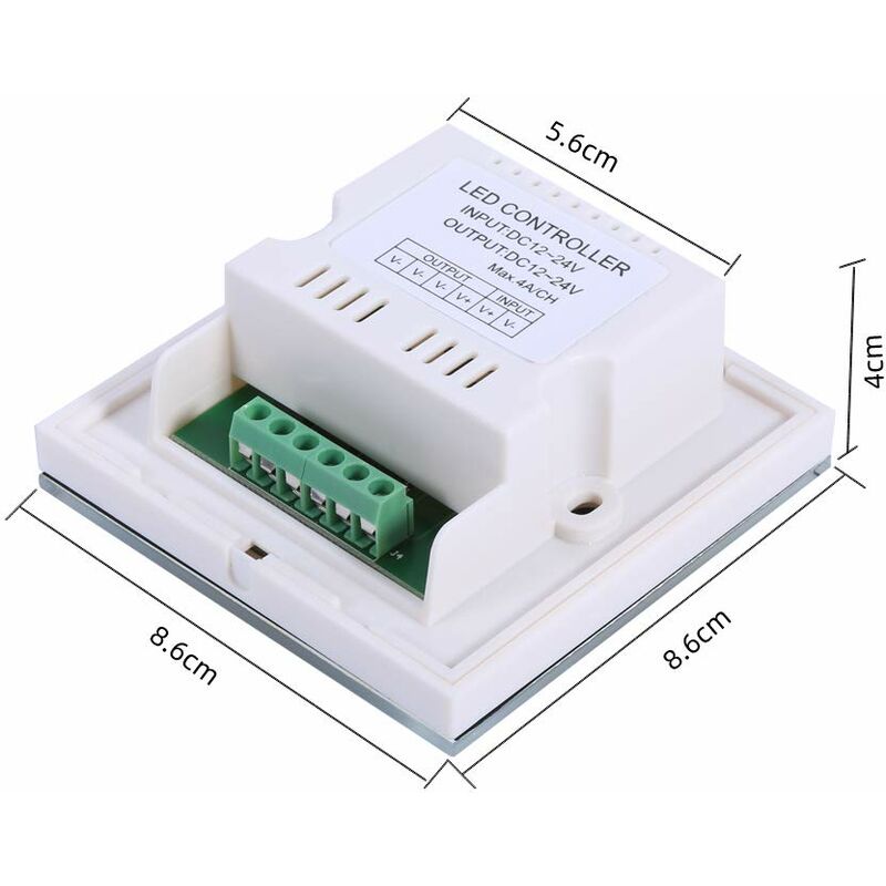 Wall Touch Light Switch, LED Light Dimmer Brightness Controller, Single Color Touch Panel For LED Strip Light V1188-MS-227-0334