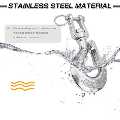 Heavy Duty Lifting Hook Load Towing Lifting Chain Safety Hook Winch Trailer Steel Clevis Safety Latch Lifting V1188-MS-227-0336