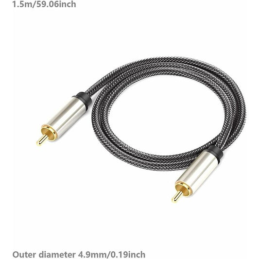 Digital Coaxial Audio Cable, Hifi 5.1 Spdif Rca To Rca Male To Male, For Digital Audio And Composite Video V1188-MS-227-0339