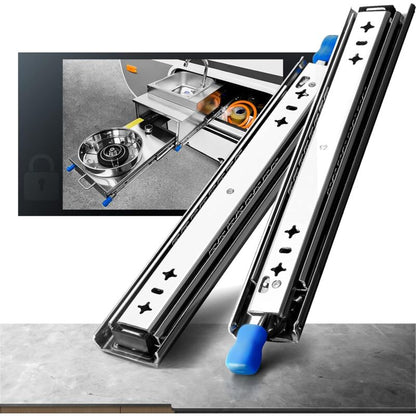 Heavy Duty Drawer Slide With Lock Fixing Drawer Slide 120Kg Load Capacity Ball Bearing 1 Pair (30Cm) V1188-MS-227-0345