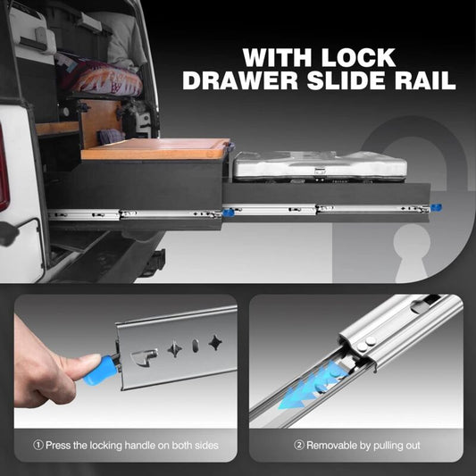 Heavy Duty Drawer Slide With Lock Fixing Drawer Slide 120Kg Load Capacity Ball Bearing 1 Pair (30Cm) V1188-MS-227-0345