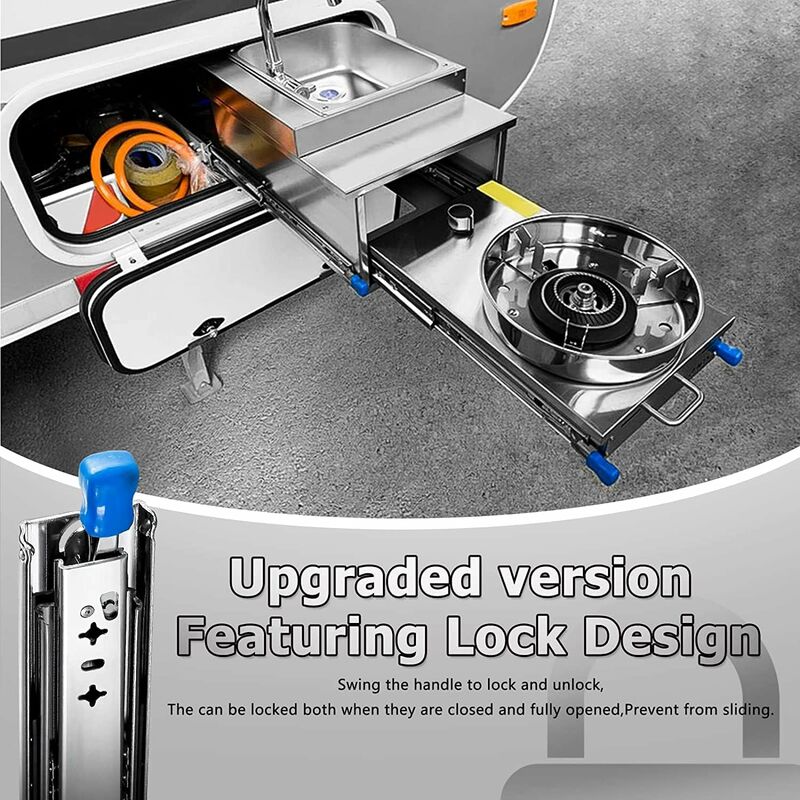 Heavy Duty Drawer Slide With Lock Fixing Drawer Slide 120Kg Load Capacity Ball Bearing 1 Pair (30Cm) V1188-MS-227-0345
