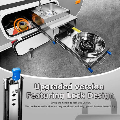 Heavy Duty Drawer Slide With Lock Fixing Drawer Slide 120Kg Load Capacity Ball Bearing 1 Pair (30Cm) V1188-MS-227-0345