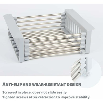 Extendable Sink Drainer, Adjustable Dish Drainer, Stainless Steel Adjustable Dish Drainer, Telescopic Drain V1188-MS-227-0346