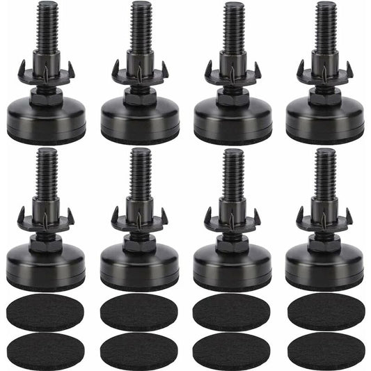 8 pcs Adjustable Furniture Straightener Feet, Adjusting Screws, Adjusting Feet With Push-In Nut For Wooden V1188-MS-227-0350