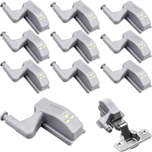 10 pcs Universal Hinge Lights Cabinet Light Warm White Color 12V 23A Battery For Kitchen Home Furniture V1188-MS-227-0351