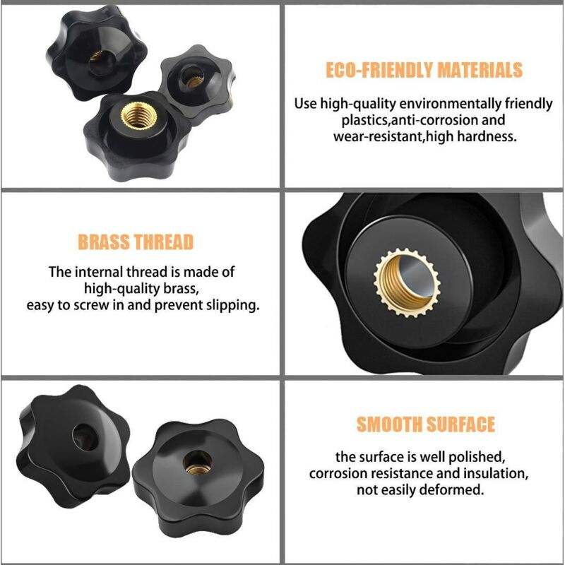 Star Head Clamping Knob, Star Head Clamping Nuts Knob, Clamping Nuts Star Shape Handle, Thread Clamping Knob, V1188-MS-227-0355