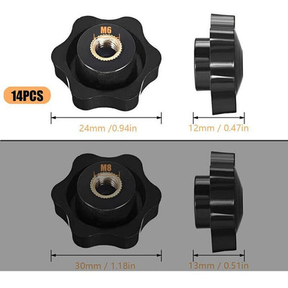 Star Head Clamping Knob, Star Head Clamping Nuts Knob, Clamping Nuts Star Shape Handle, Thread Clamping Knob, V1188-MS-227-0355
