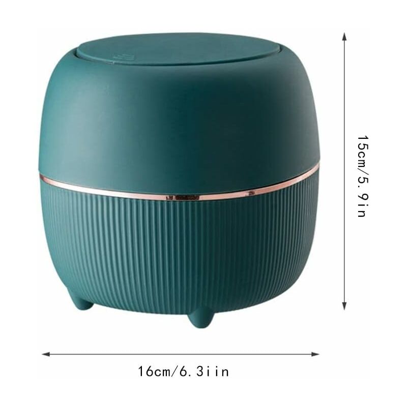 Mini Desktop Trash Can, Creative Plastic Desktop Trash Can With Button Lid For Home Office, Study, Bedroom, V1188-MS-227-0370