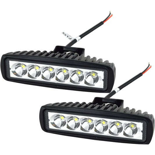 2 X 6" 18W LED Work Light Bar Spot Off ROad Truck Suv 4Wd Driving Fog Lamps(2X18 Fgb-Spot) V1188-MS-227-0372