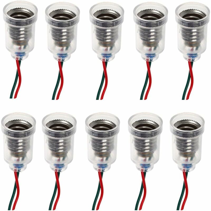 10 pcs E10 Lamps Base LED Screw Mount Small Bulbs Holder Light Socket With Wire Socket For Experiment Circuit V1188-MS-227-0373