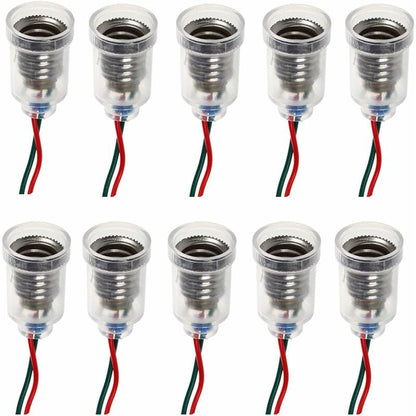 10 pcs E10 Lamps Base LED Screw Mount Small Bulbs Holder Light Socket With Wire Socket For Experiment Circuit V1188-MS-227-0373