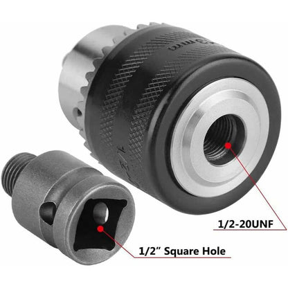 1.5-13Mm Drill Chuck 1/2-20 Unf With Sds Plus Adapter And Wrench Drill Chuck Quick Change Chuck With Key For V1188-MS-227-0374