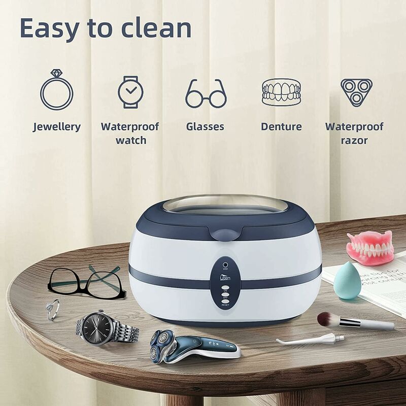 Ultrasonic Cleaner 600Ml Household Cleaning Device With Cleaning Basket And Automatic Holder For Cleaning V1188-MS-227-0375
