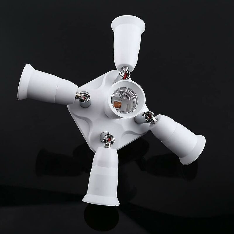 5 In 1 E27 Socket Splitter Adapter Socket Splitter Adapter Socket Converter Holder For E27 LED Bulbs V1188-MS-227-0379