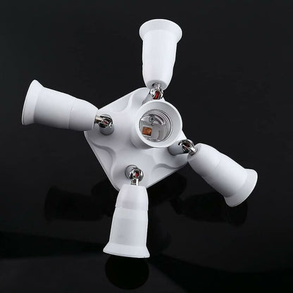 5 In 1 E27 Socket Splitter Adapter Socket Splitter Adapter Socket Converter Holder For E27 LED Bulbs V1188-MS-227-0379