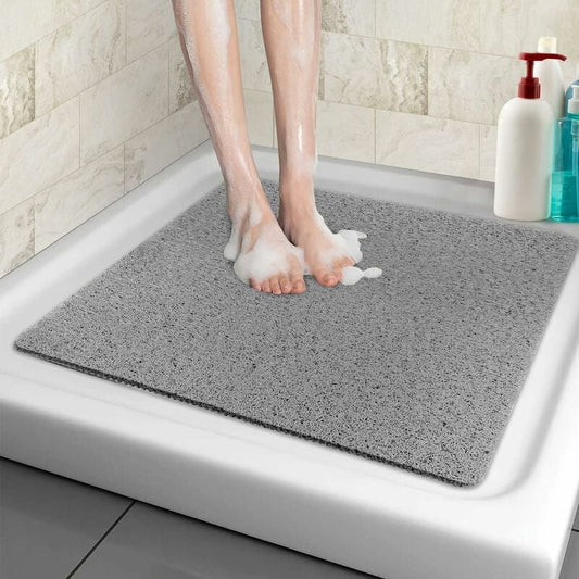 Non-Slip Shower Mat, 60Cm, Soft Comfort Safety Bath Mat With Drainage Holes, Pvc Loofah Massage Shower Mat V1188-MS-227-0383