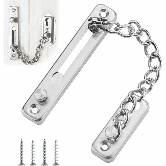 Security Door Chain Anti-Theft Door Lock Stainless Steel Door Chain Lock Sliding Door Restrictor With 4 V1188-MS-227-0387