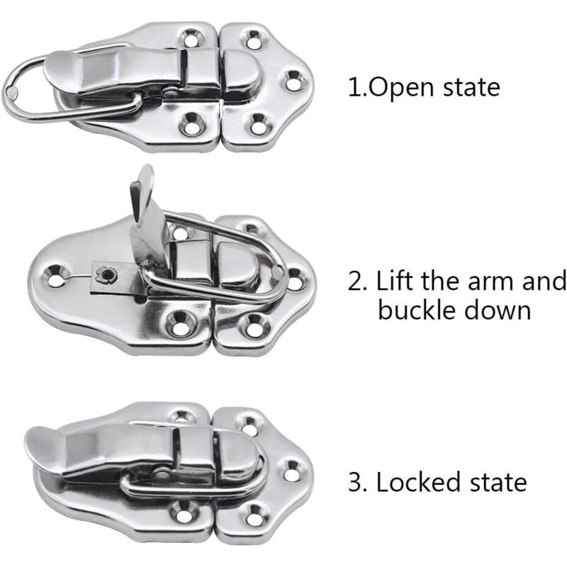 8 Toggle Clasp Latches Toggle Lock Lever Clasp For Jewelry Box Gift Boxes Toolbox Suitcase And Chest - Silver V1188-MS-227-0390