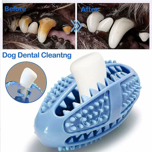 Dog Chew Toy, Educational Dog Toy, Heavy Duty Rubber, Blue - Biting, Chasing And Fetching Toy - For Medium V1188-MS-227-0394