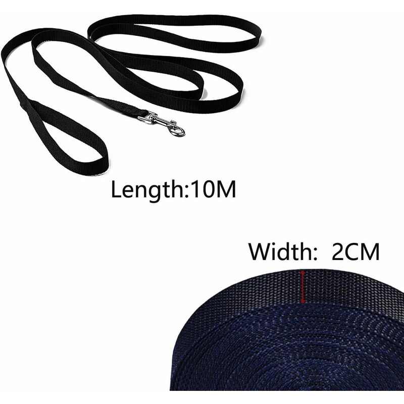 Dog Leash 5M/ 10M / 15M Black, Dog Training Leash, Long Leash For Small To Large Dogs V1188-MS-227-0396