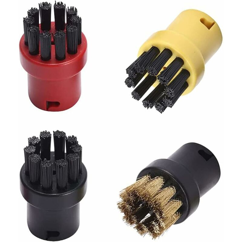 4 Pack Steam Cleaning Brushes, Steam Cleaning Accessories, ROund Brushes Set, For Karcher Sc1 Sc2 Ctk10 Sc3 V1188-MS-227-0397