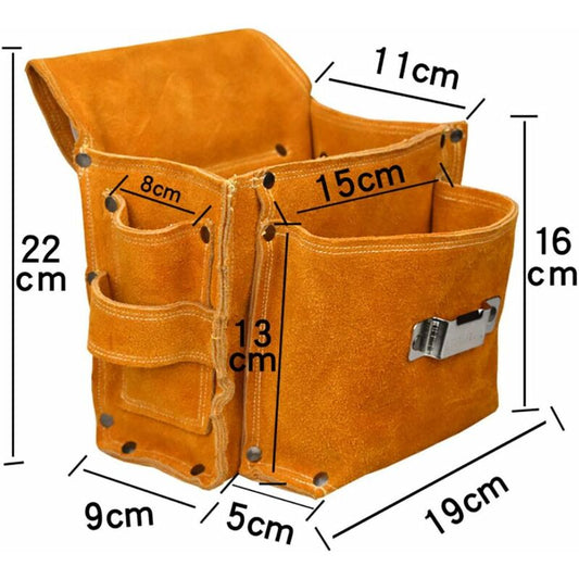 Multifunctional Tool Pouch Belt Tool Bag Thickened Tool Waist Bag Durable Cowhide Hardware Tool Storage V1188-MS-227-0398